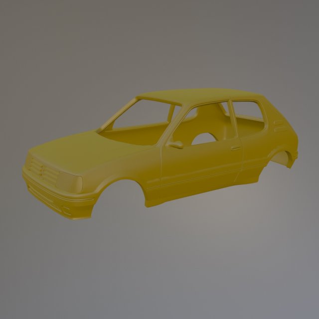 Peugeot 205 GTI 3D-printmodel .c4d .max .obj .3ds .fbx .stl .blend 