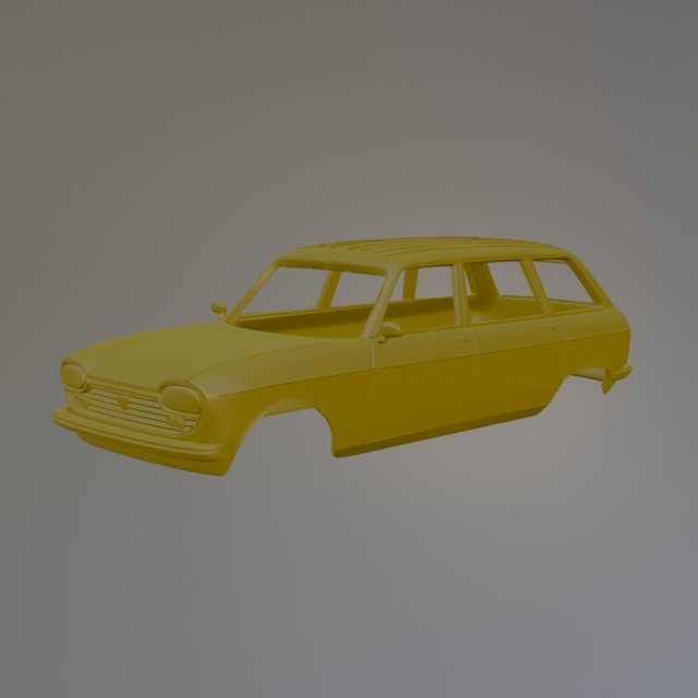 Peugeot 204 Break 3Dプリントモデル .c4d .max .obj .3ds .fbx .stl .blend 