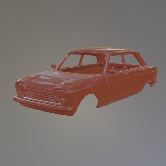 Peugeot 204 Berline Model Cetak 3D .c4d .max .obj .3ds .fbx .stl .blend