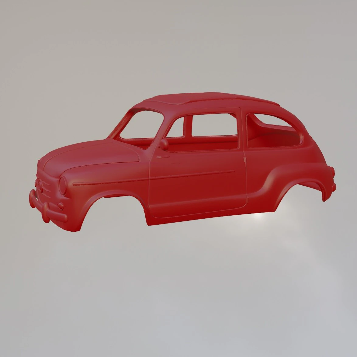 Fiat 600 3D Print Model .c4d .max .obj .3ds .fbx .stl .blend