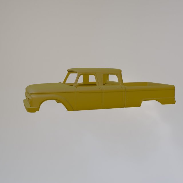 1966 Classic american pickup crew cab 3D Print Model .c4d .max .obj .3ds .fbx .stl .blend 
