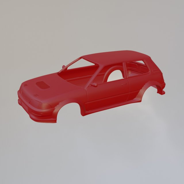 1989 Toyota Corolla GT Custom 3D Print Model .c4d .max .obj .3ds .fbx .stl .blend 