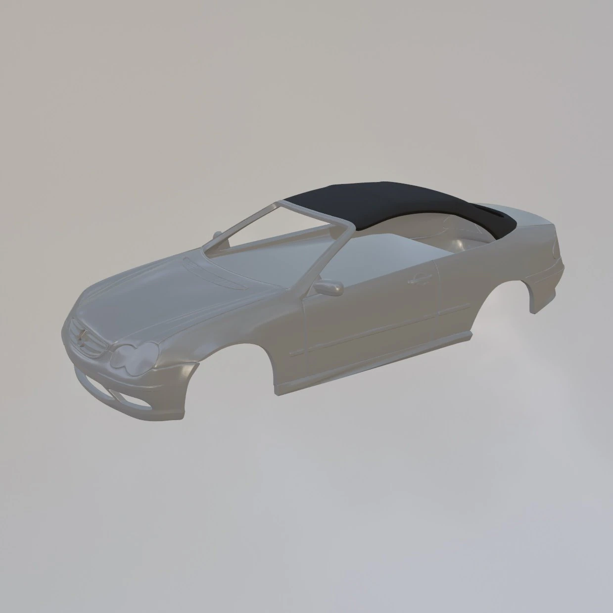 Mercedes Benz CLK w209 Cabrio 3D Print Model .c4d .max .obj .3ds .fbx .stl .blend