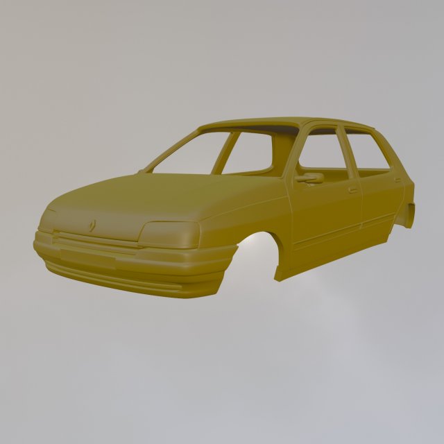 Renault Clio MK1 3Doors Modelo de Impressão 3D .c4d .max .obj .3ds .fbx .stl .blend 