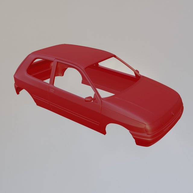 Renault Clio MK1 3Doors 3D Baskı Modeli .c4d .max .obj .3ds .fbx .stl .blend 