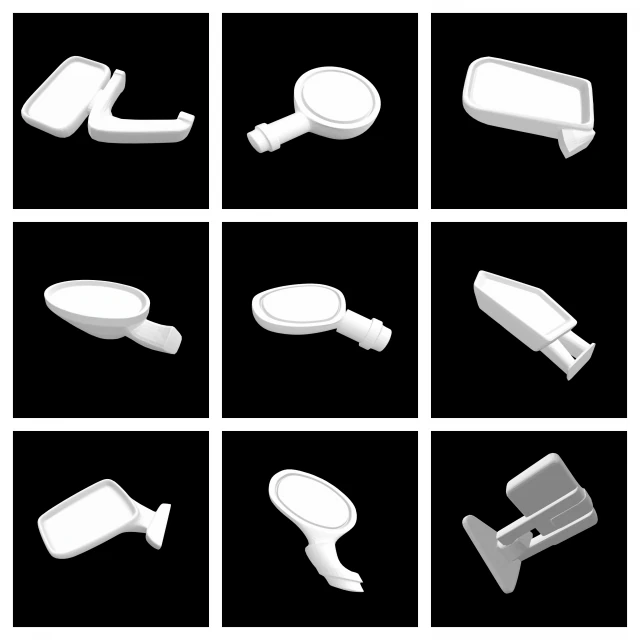 Collection of side mirrors for Hotwheels diecast 3D Print Model .c4d .max .obj .3ds .fbx .stl .blend 