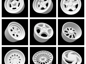 COLLECTION OF MORE THAN 150 DIFFERENT MODELS OF RIMS SCALABLE AND HOTWHEELS READY NEW FOR 2022 3D Print Model
