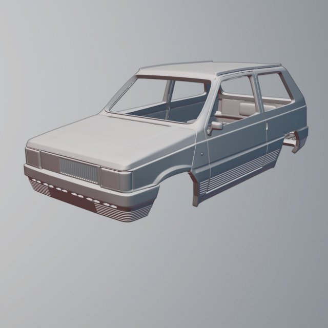 Fiat Panda 3D Baskı Modeli .c4d .max .obj .3ds .fbx .stl .blend 