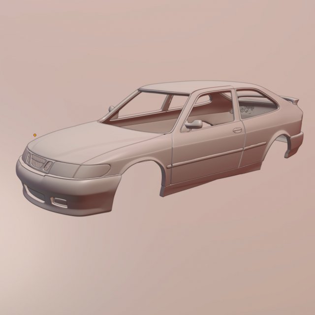 SAAB 9-3 Coupe 3D Print Model .c4d .max .obj .3ds .fbx .stl .blend 