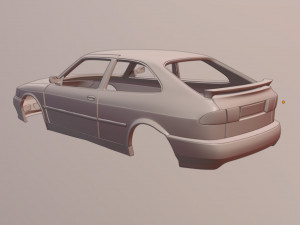 SAAB 9-3 Coupe 3D Print Model
