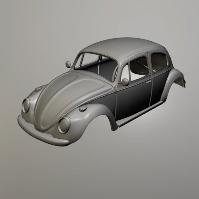 Volkswagen Beetle Generasi Pertama Model Cetak 3D .c4d .max .obj .3ds .fbx .stl .blend 