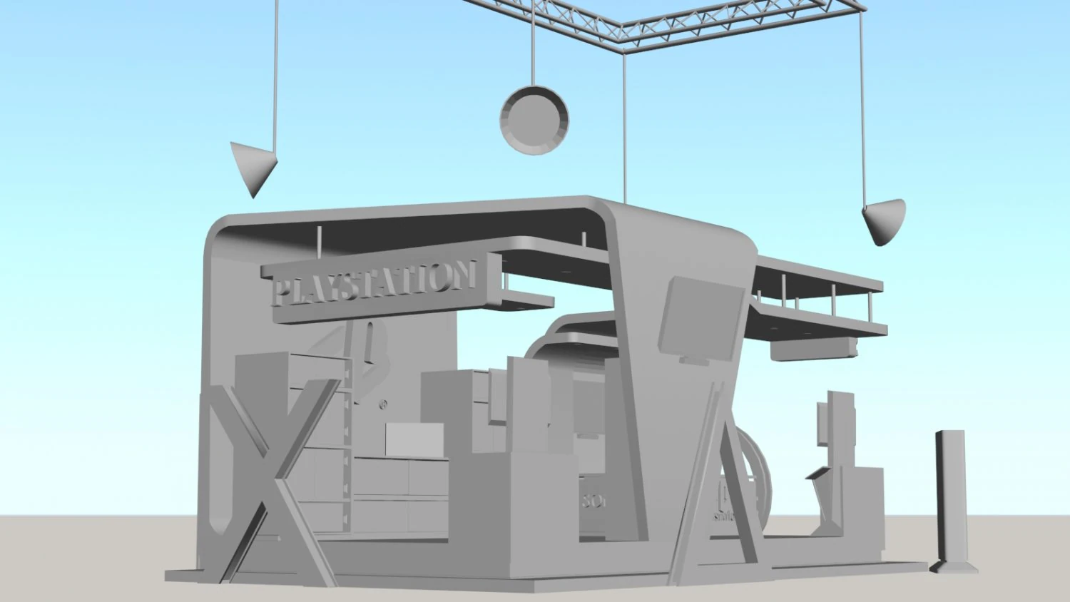 stand playstation or any company 3D Model .c4d .max .obj .3ds .fbx .stl .blend 