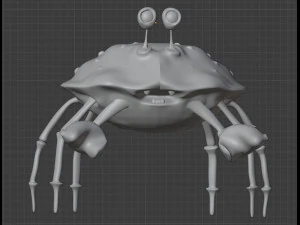 caranguejo de desenho animado Modelo 3D