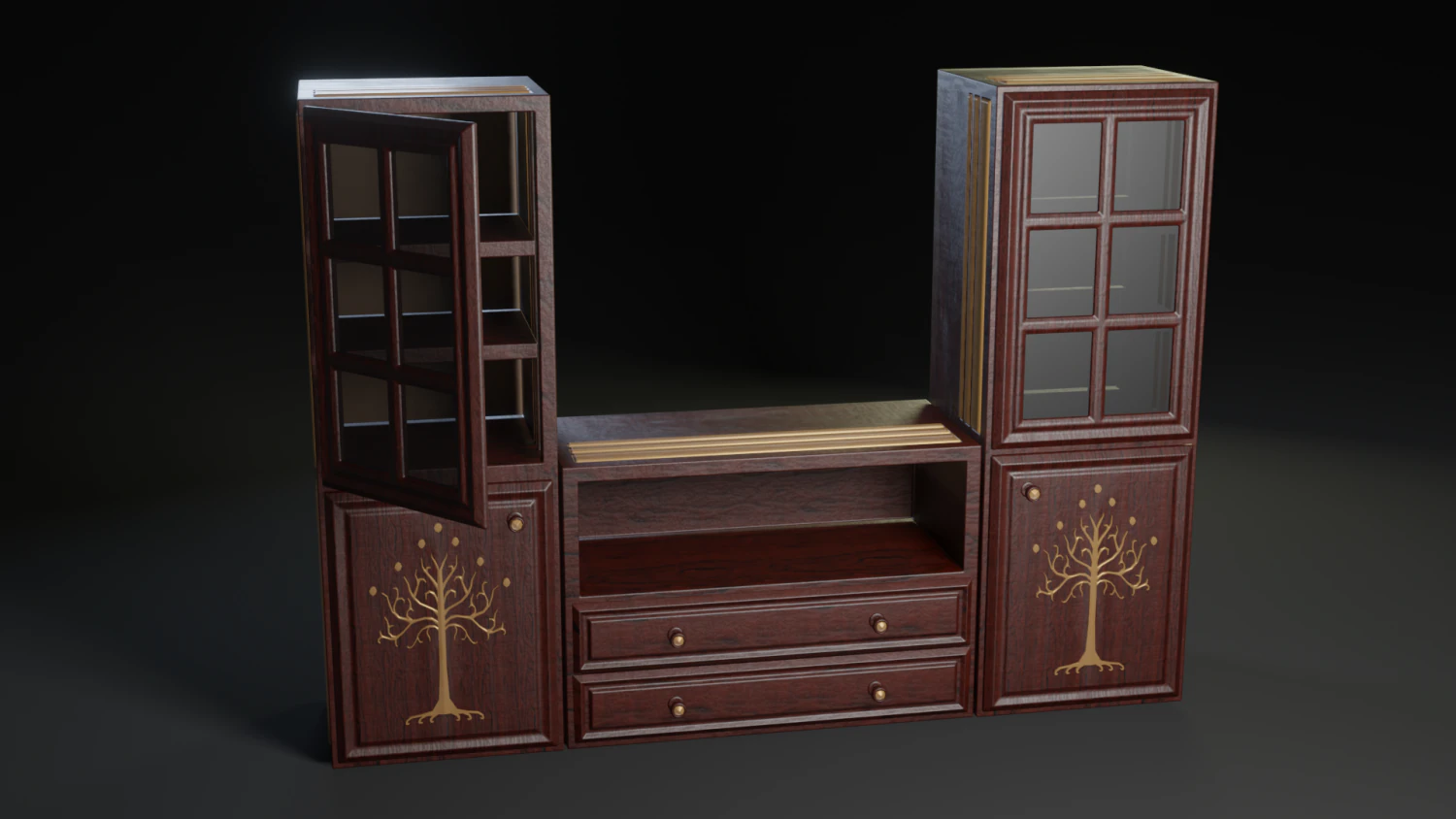 sideboard 3D Model .c4d .max .obj .3ds .fbx .stl .blend