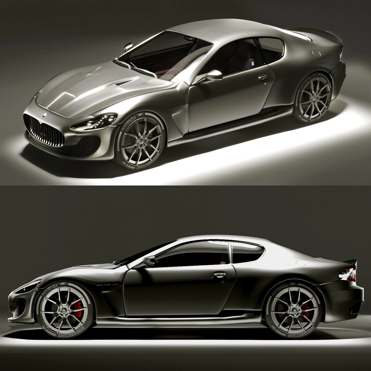 maserati grantourismo 3D Model .c4d .max .obj .3ds .fbx .stl .blend