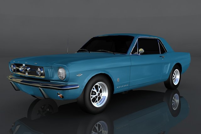 1965 frd mustang gt 3D 模型 .c4d .max .obj .3ds .fbx .stl .blend 