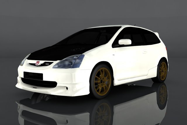 honda civic 3D Model .c4d .max .obj .3ds .fbx .stl .blend 
