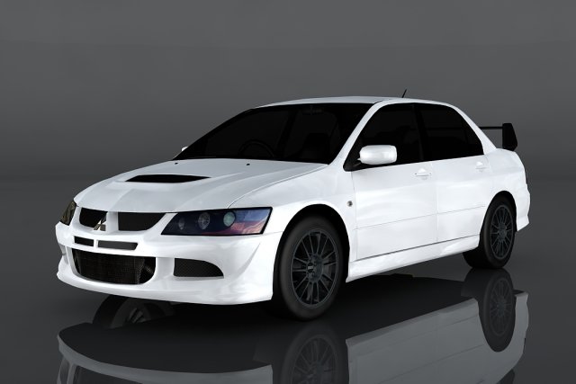 mitsubishi lancer evolution Model 3D .c4d .max .obj .3ds .fbx .stl .blend 