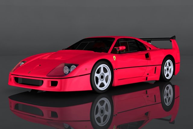 1989 ferrari f40 3D Модель .c4d .max .obj .3ds .fbx .stl .blend 