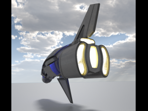 futuristic aircraft Model 3D