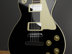 electric guitar - gibson les paul 1978 deluxe black beauty 3D Model