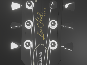 electric guitar - gibson les paul 1978 deluxe black beauty 3D Model