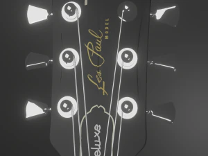 electric guitar - gibson les paul 1978 deluxe black beauty 3D Model