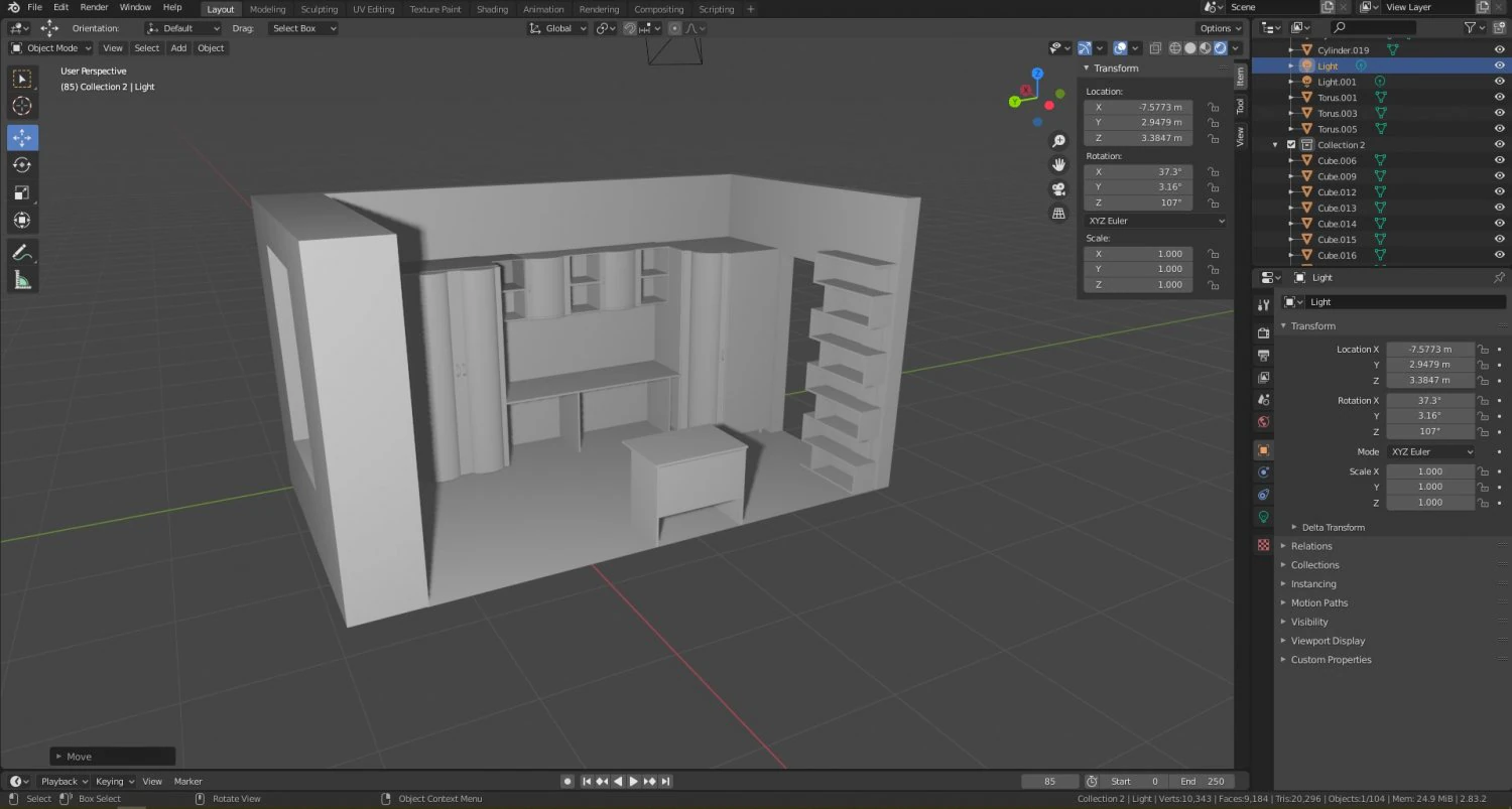 room 3D Model .c4d .max .obj .3ds .fbx .stl .blend 