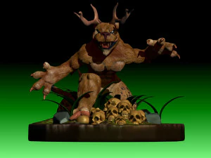 Monstruo bestia hombre puma venado Modello di stampa 3D