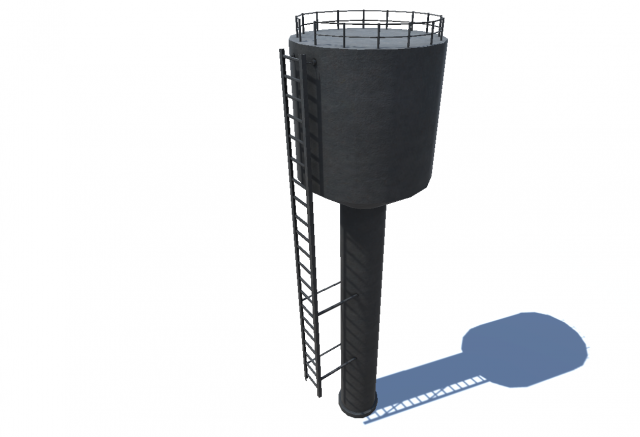 water tower 2 3D Модель .c4d .max .obj .3ds .fbx .stl .blend 