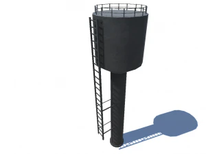 給水塔2 3Dモデル