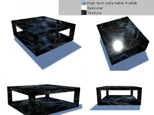 високотехнологічний диванний стіл 3D Модель