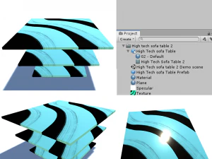 3d high tech sofa table 2 3D Model