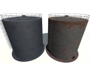 vertical steel tank 3D 模型