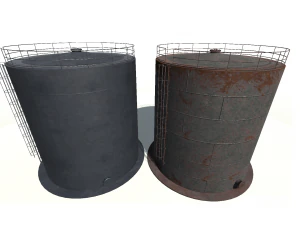 vertical steel tank 3D Model