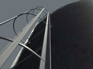 vertical steel tank 3D 模型