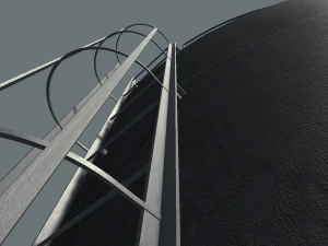 vertical steel tank 3D Model