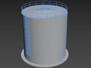 vertical steel tank 3D Model