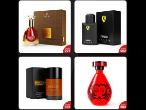 s of perfume bottles set 3D Model