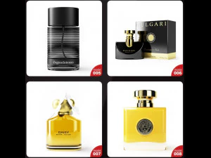 s of perfume bottles set 3D Model