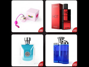 s of perfume bottles set 3D Model