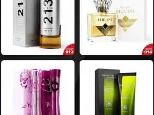 s of perfume bottles set 3D Model