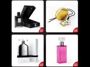 s of perfume bottles set Modello 3D