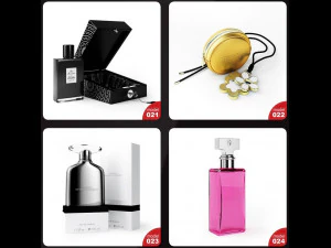 s of perfume bottles set 3D Model