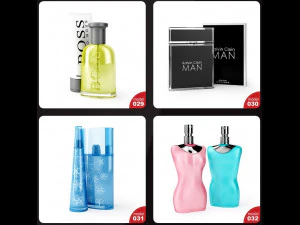 s of perfume bottles set 3D Model