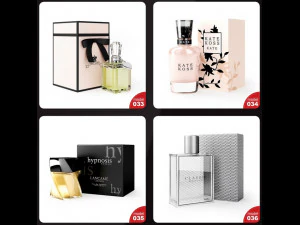 s of perfume bottles set 3D Model