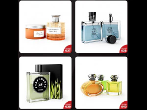 s of perfume bottles set 3D Model
