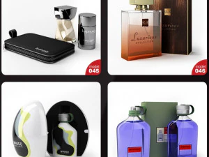 s of perfume bottles set 3D Model