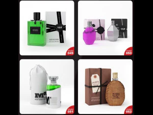 s of perfume bottles set 3D Model