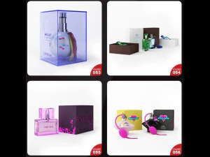 s of perfume bottles set 3D Model